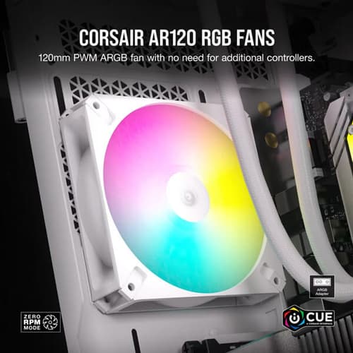 Corsair iCUE AR120 Digital RGB 120mm PWM Cabinet Fan – White (Triple Pack)
